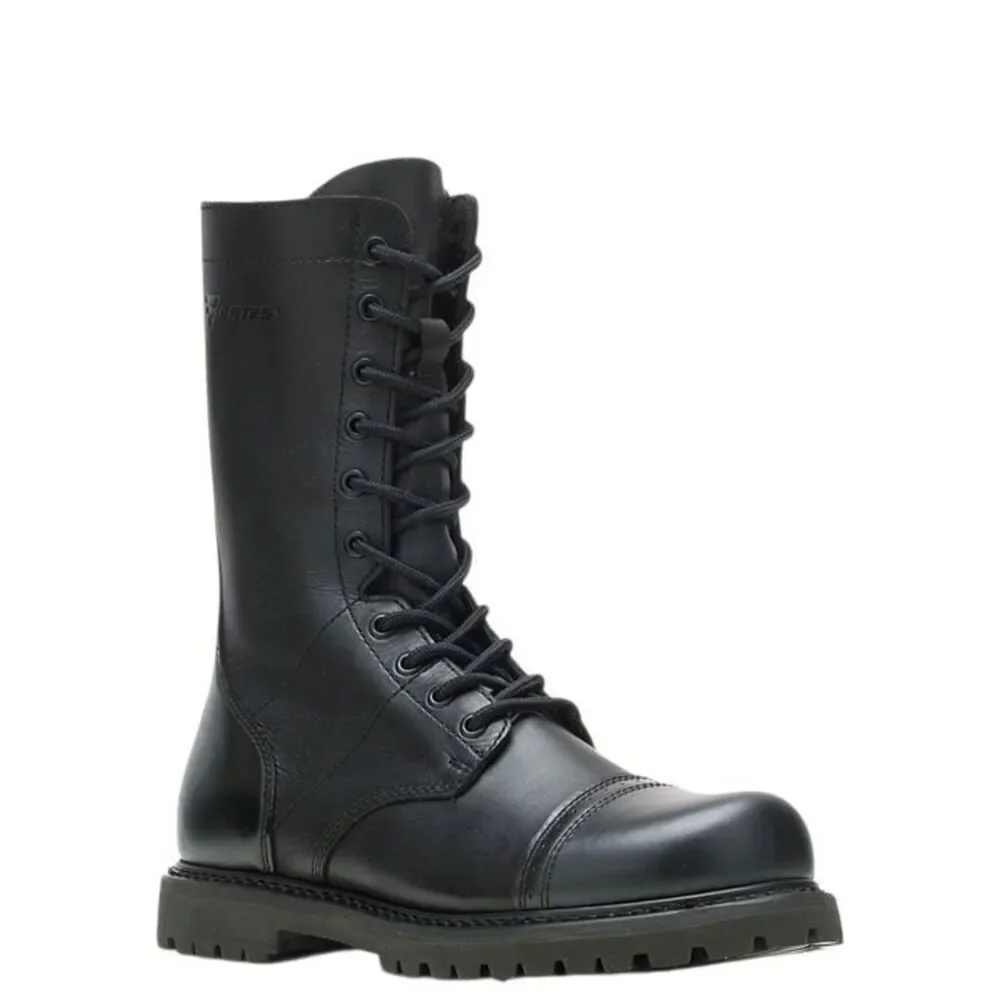 Bates Men's Paratrooper Combat Jump Boots Leather Black EO2184 Size Mens 8.5 - Picture 2 of 8